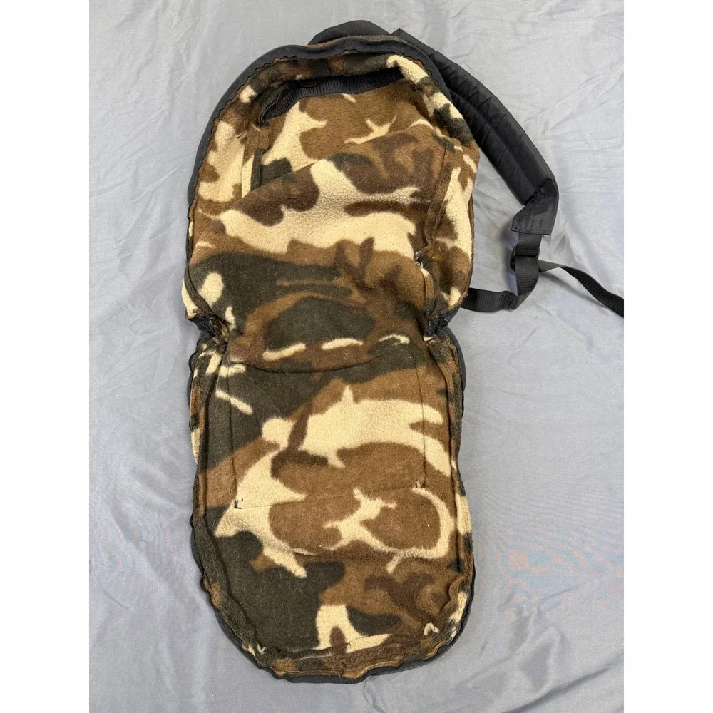 Vintage Fieldline Camo Fleece Backpack Made in USA Brown Green Woodland Gorpcore